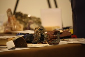 rocks on table